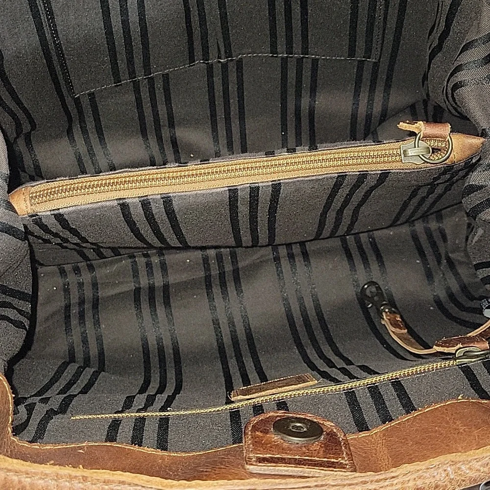Vintage Frye Melissa Brown Distressed Leather Shoulder Bag Satchel Purse Handbag